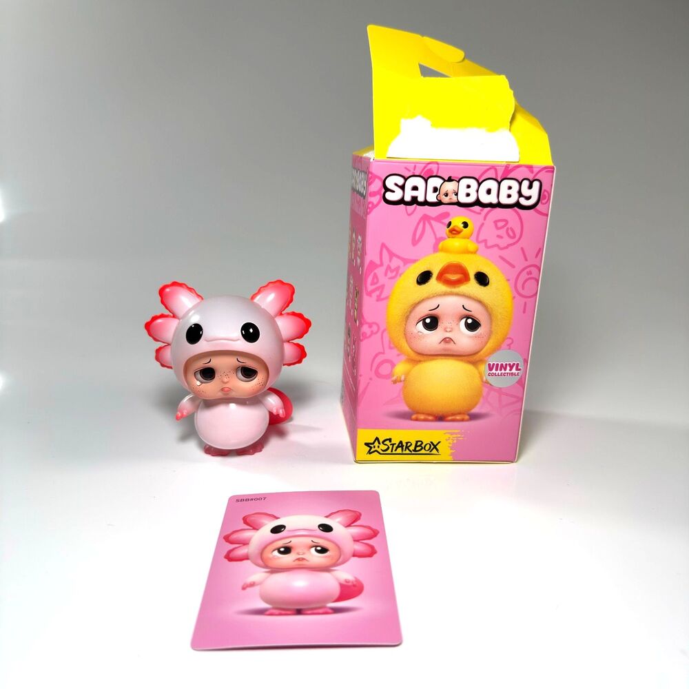 Starbox Sad Baby Animals Series 1 Axolotl Vinyl Figure Open Box Confirmed Card